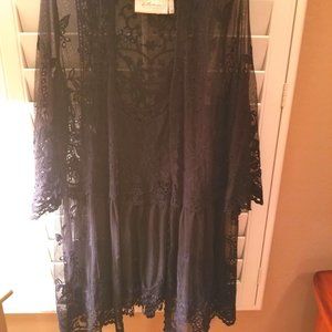 LaBellum 3-Piece Black Lace Topper, Tank and Cami